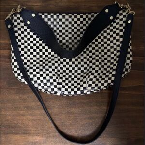 Clare V. Black & Cream Moyen Messenger